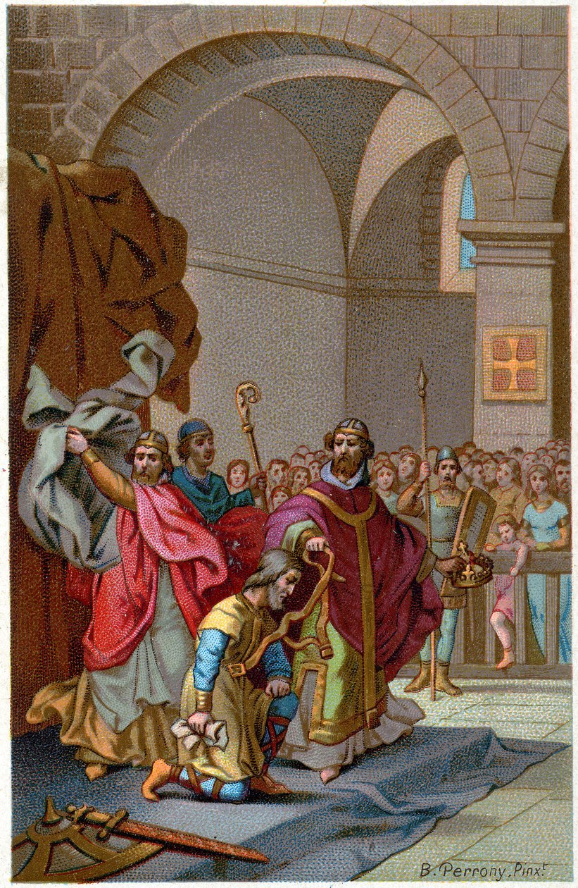 Deposição do rei francês Luís I (833), início do século XX de Unbekannter Künstler