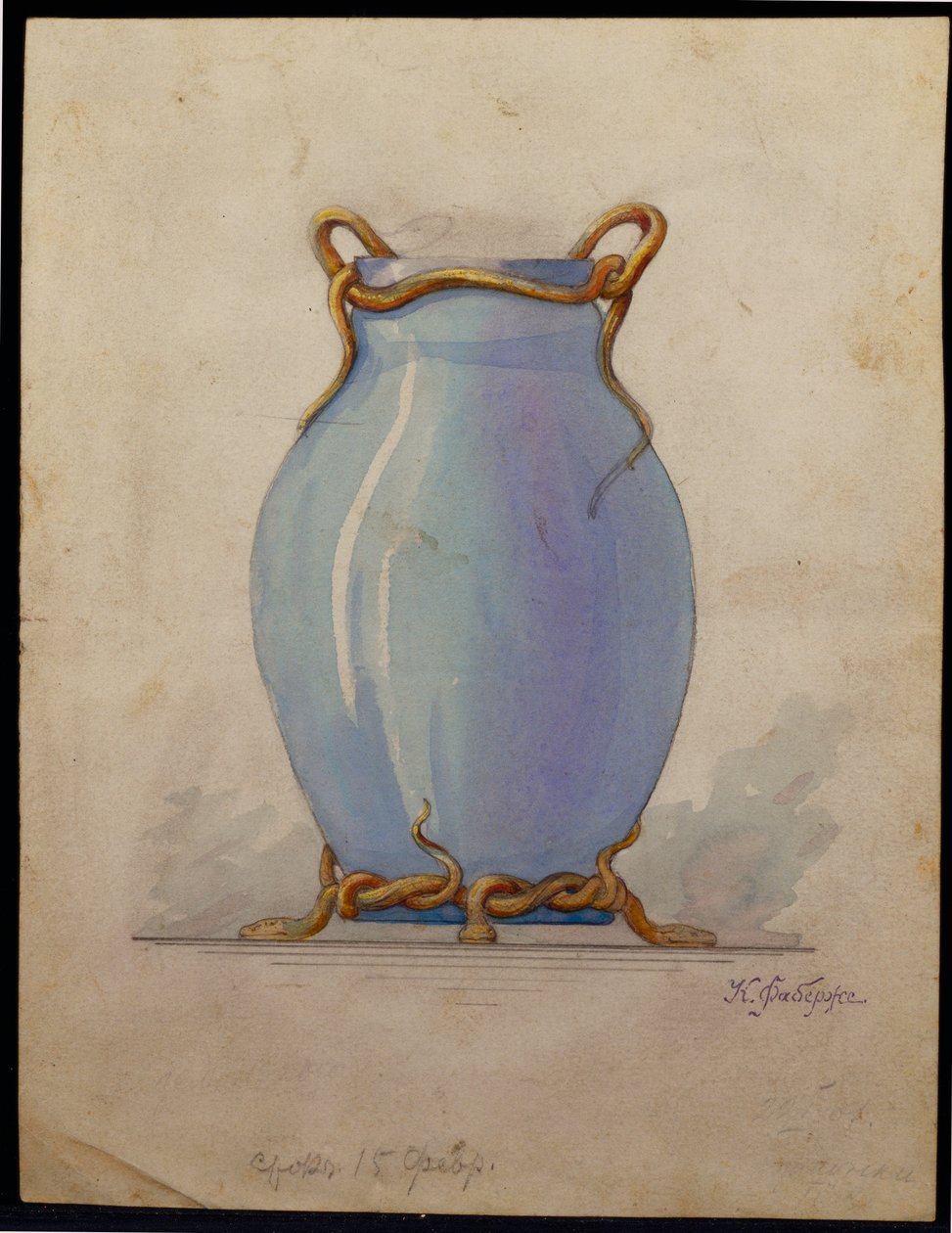 Projeto para um vaso oviforme azul, House of Carl Faberge de Unbekannt