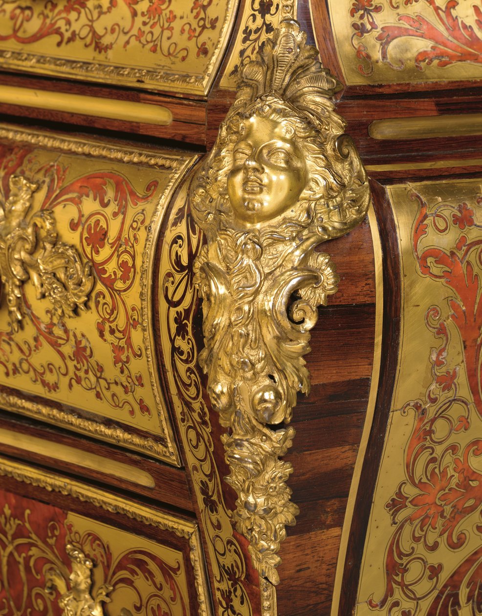 Detalhe de uma cômoda de marchetaria Regence Boulle, século 18 - 19 de Unbekannt