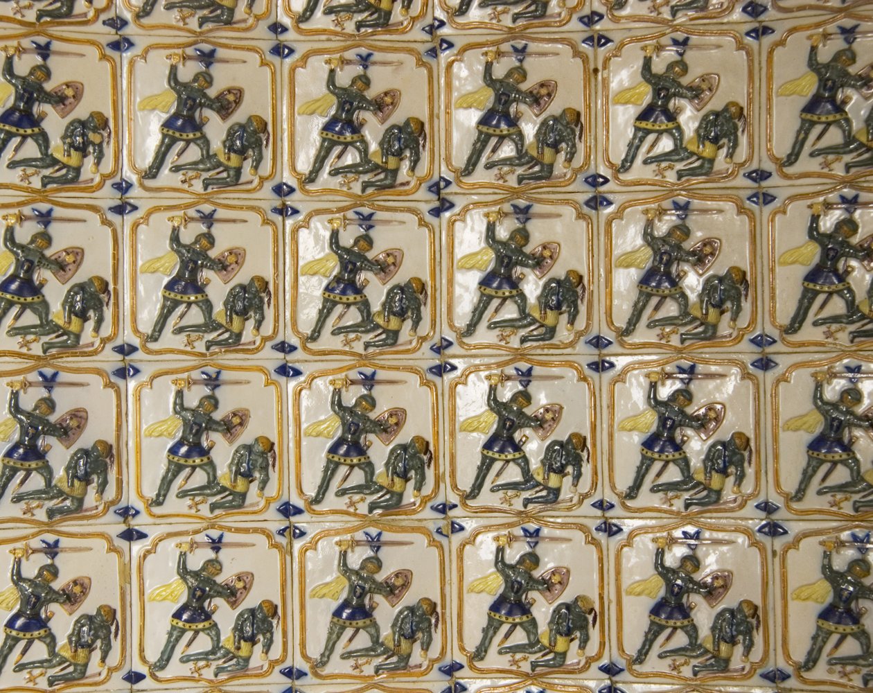 Detalhe de uma parede de azulejos de Unbekannt