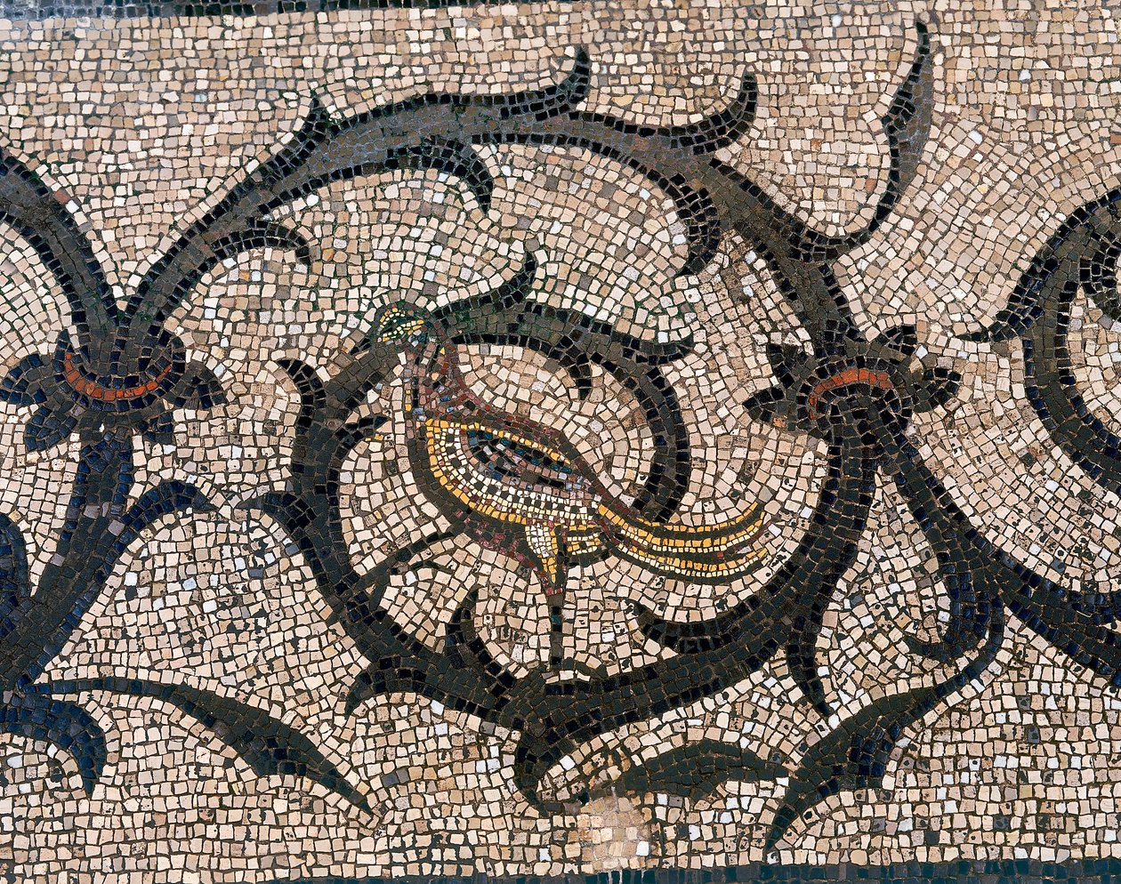 Detalhe do piso da primeira Basílica Cristã de Aquileia, Udine de Unbekannt