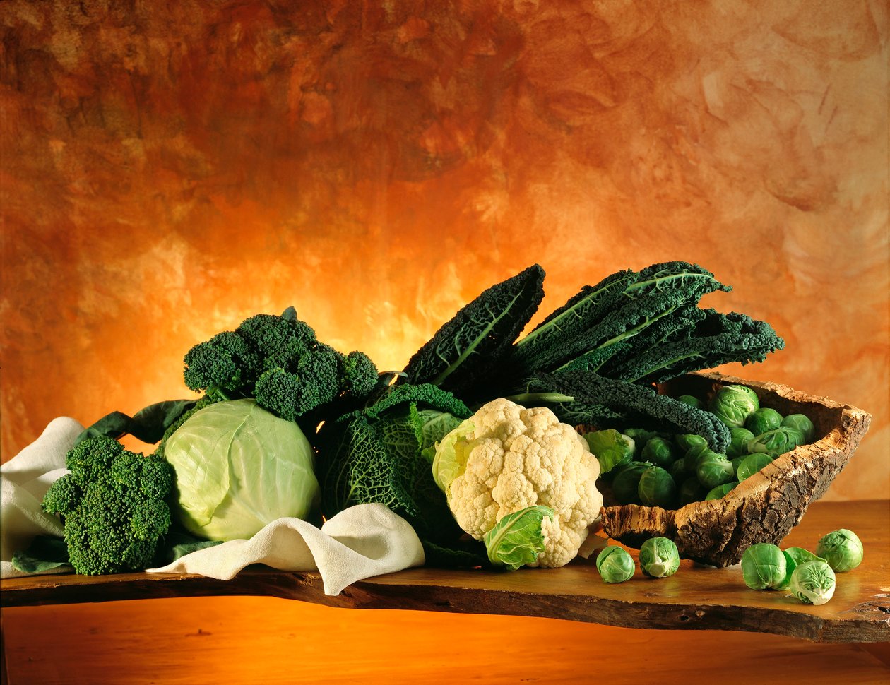 Dieta: vida morta com couve (brócolos, couve flor, couve de bruxelas). de William M. Timlin