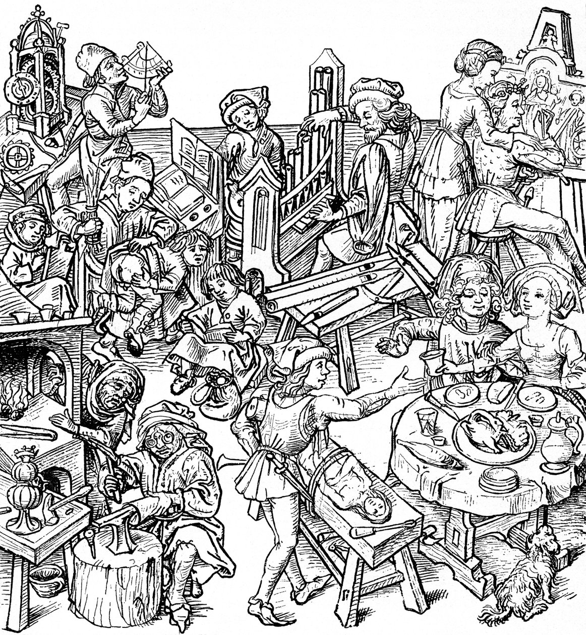 Vida doméstica do século XVI de Unbekannter Künstler