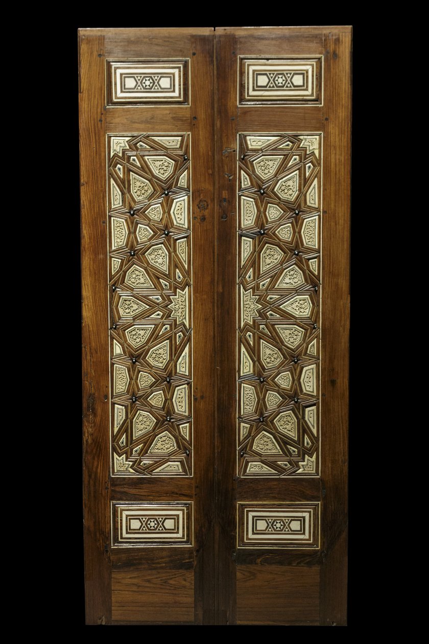 Porta com decoração estrela. Egipto, Cairo, cerca de 1380-1420. Rosewood, jujubier, ebene, marfim. Museu do Louvre de William M. Timlin