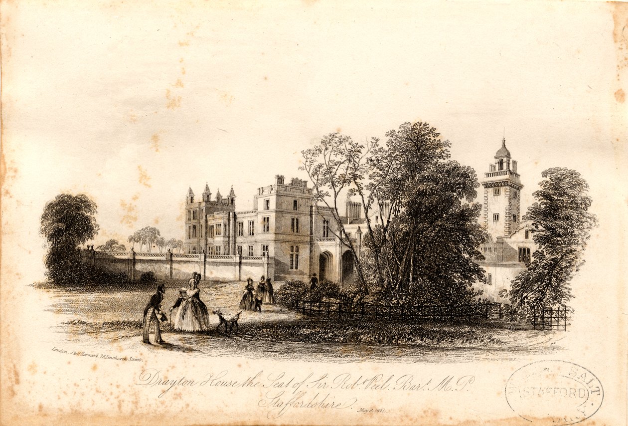 Drayton Bassett - "Drayton Manor": gravura de linha de Unbekannt