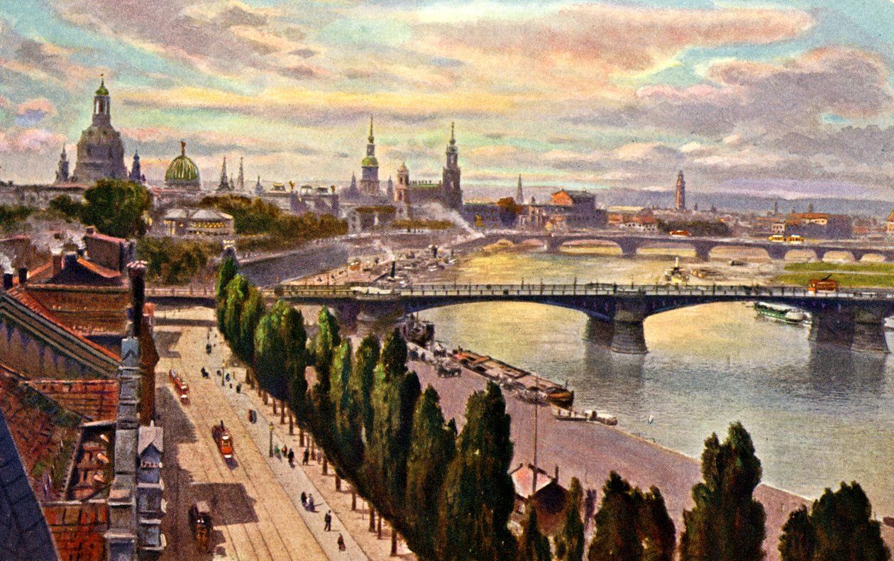 Dresden Vista da cidade de Unbekannter Künstler