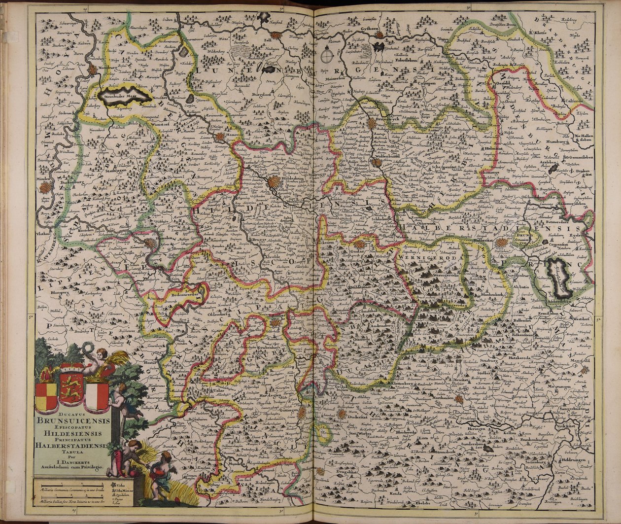 Ducatus Brunsuicensis episcopatus Hildesiensis principatus Halberstadiensis tabula de Unbekannter Künstler
