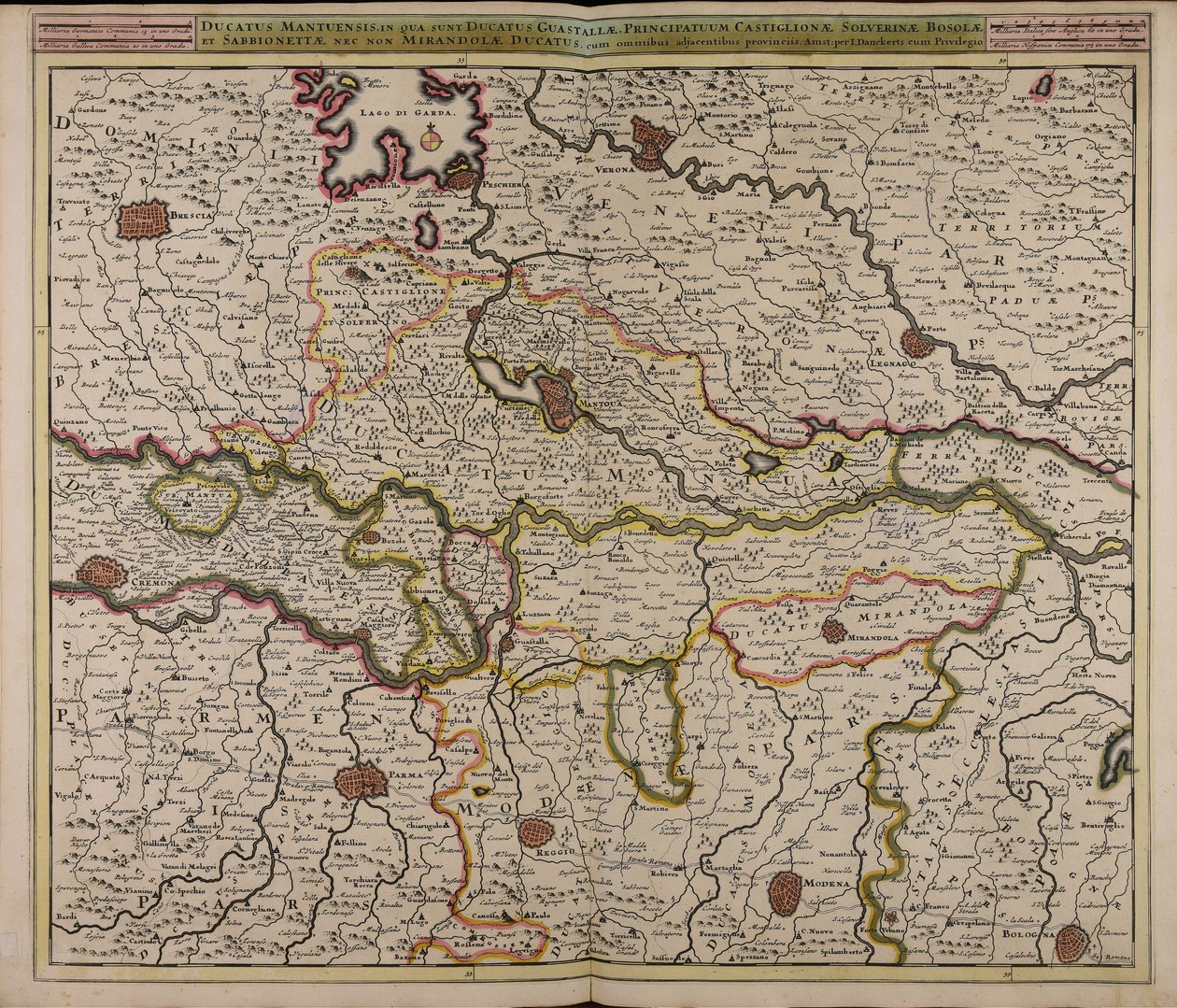 Ducatus Mantuensis : in qua sunt ducatus Guastallae principatuum Castiglionae Solverinae Bosolae et Sabbionettae nec non Mirandolae ducatus : cum ommibus adjacentibus provinciis de Unbekannter Künstler