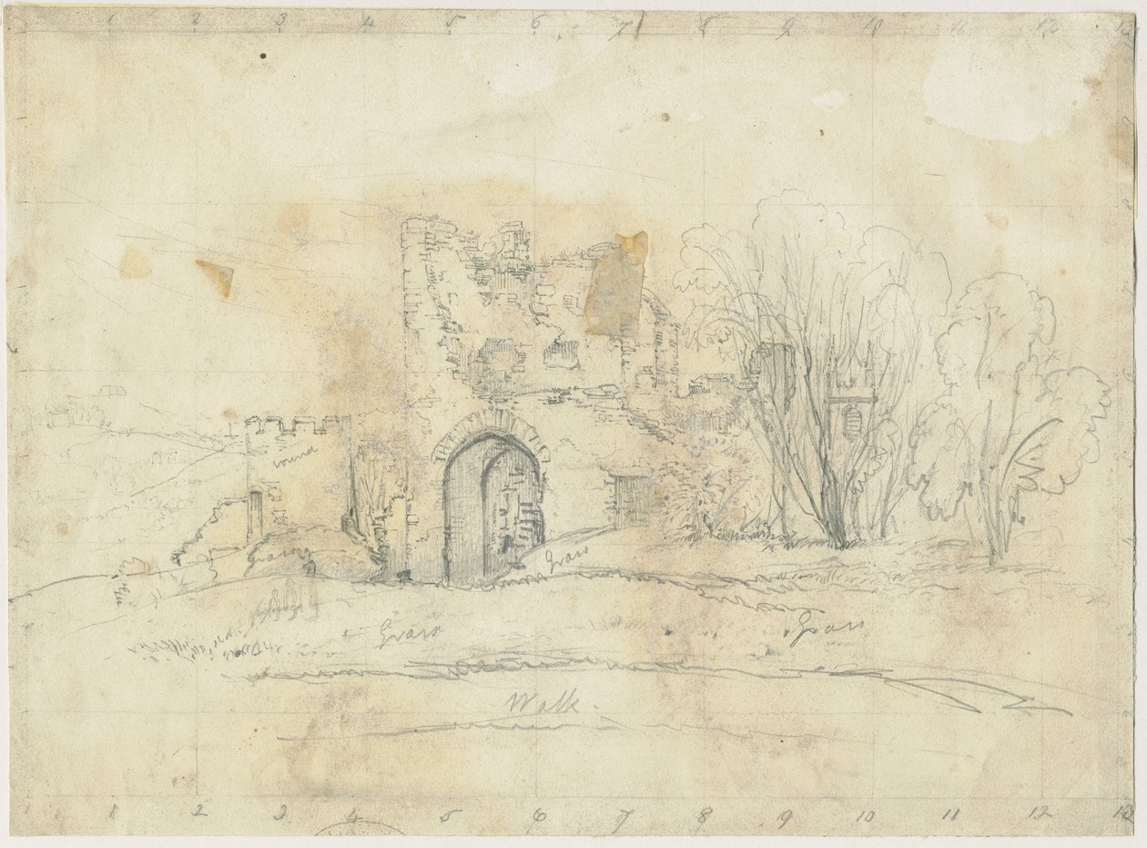 Dudley Castle - "The Warden" s Tower ": desenho a lápis, sd [ Séc. 19] de Unbekannt