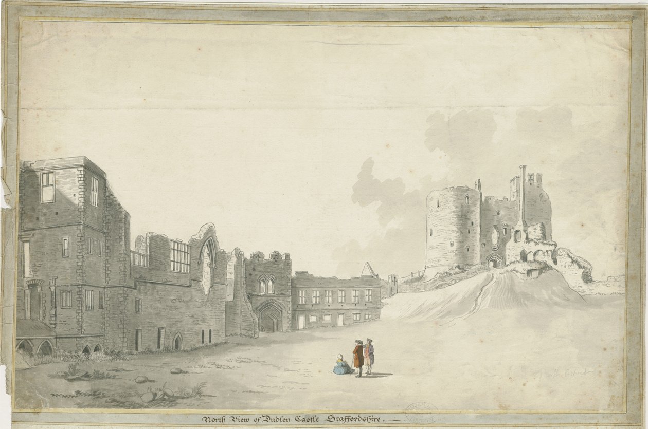 Dudley Castle: desenho em sépia, nd [c 1790] de Unbekannt