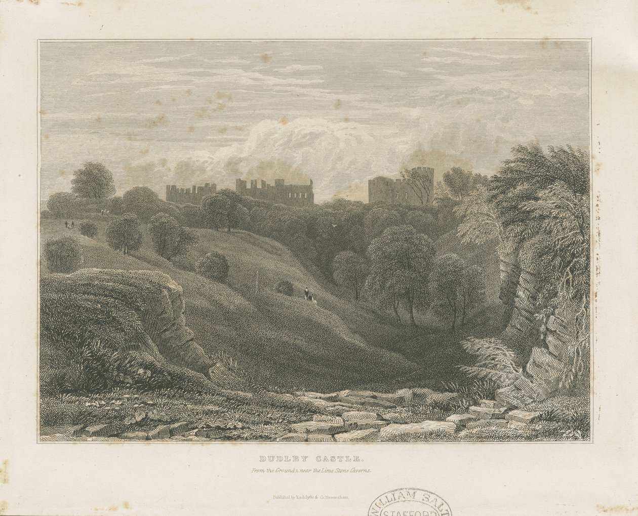 Castelo de Dudley: gravura em aço, séc. XIX de Unbekannt