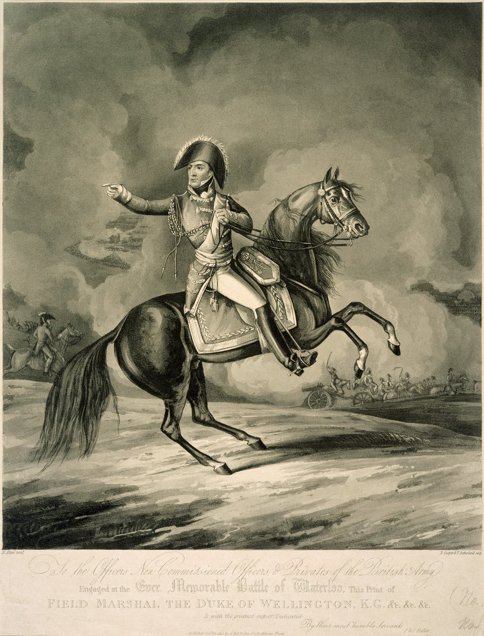 O Duque de Wellington na Batalha de Waterloo de Unbekannter Künstler