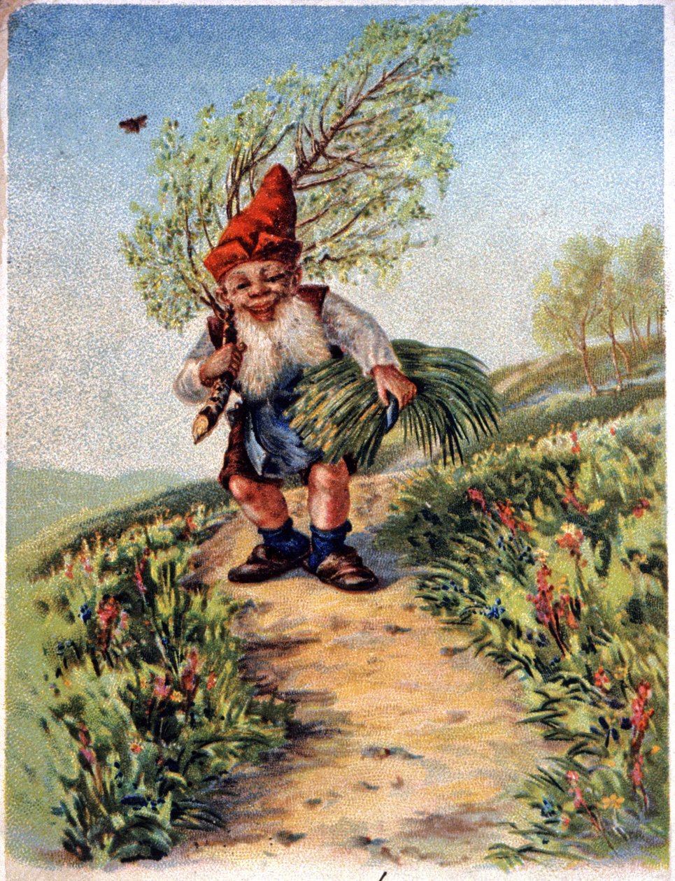 Anão de regresso da colheita, c.1900 (postal) de Unbekannter Künstler