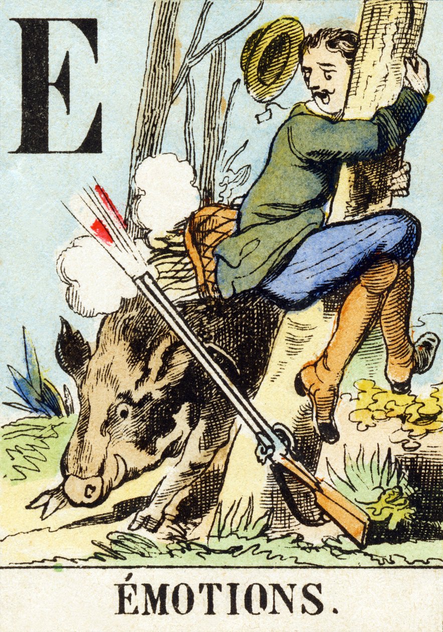 E: Emotions - The Hunting Alphabet, c.1890 (gravura) de Unbekannt