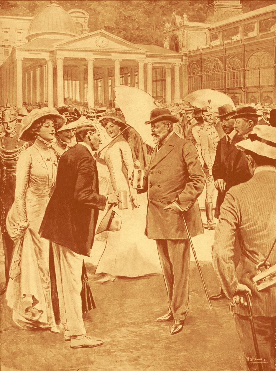 Eduardo VII nas nascentes de Marienbad de Unbekannter Künstler