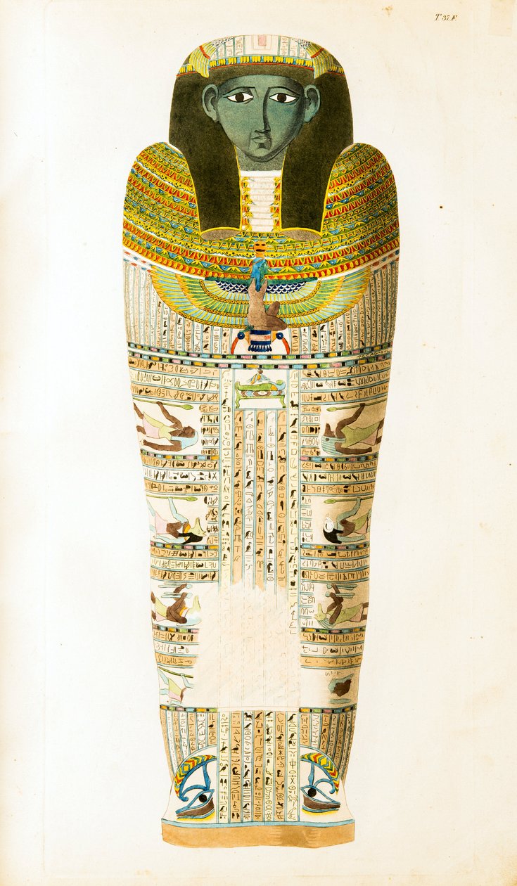 Sarcófago Egípcio - Ilustração do Atlas do Egito de Unknown