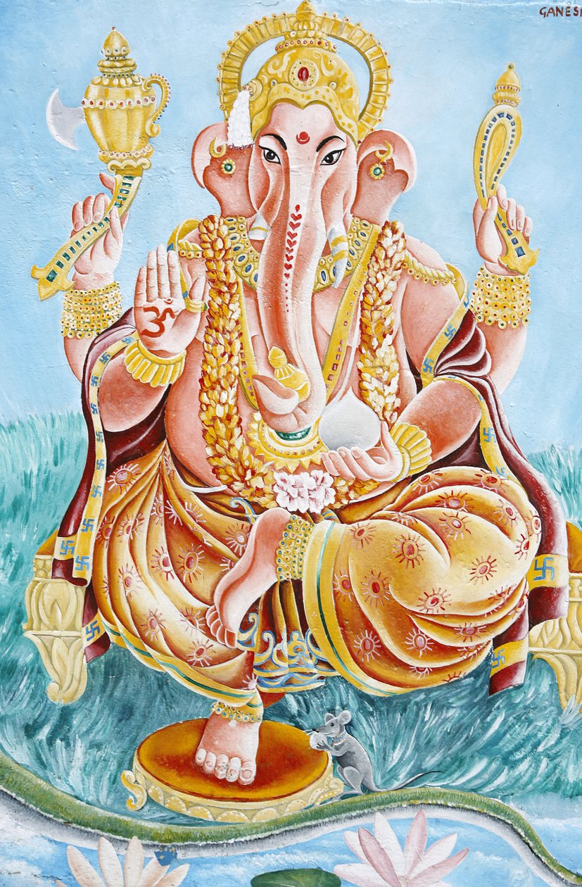 Cabeça de um deus hindu Ganesh, Katmandu, Nepal de Unbekannt