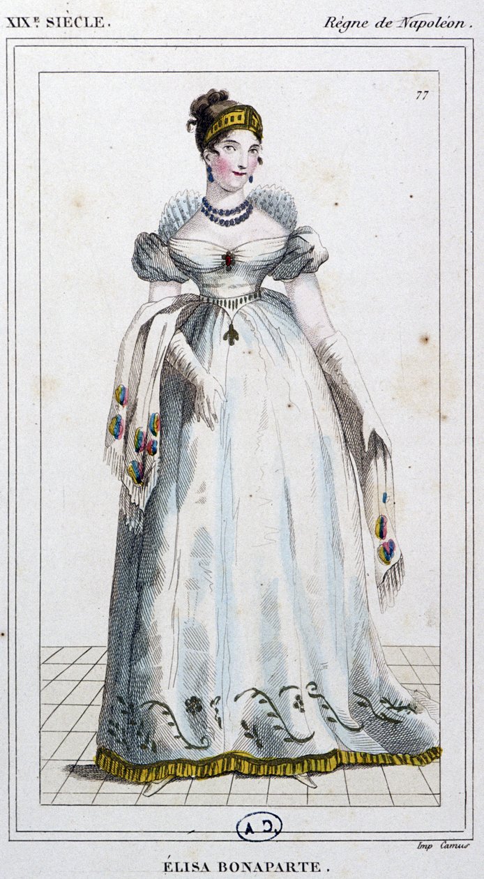 Elisa Bonaparte Baciocchi, c. 1810 (gravura) de Unbekannter Künstler