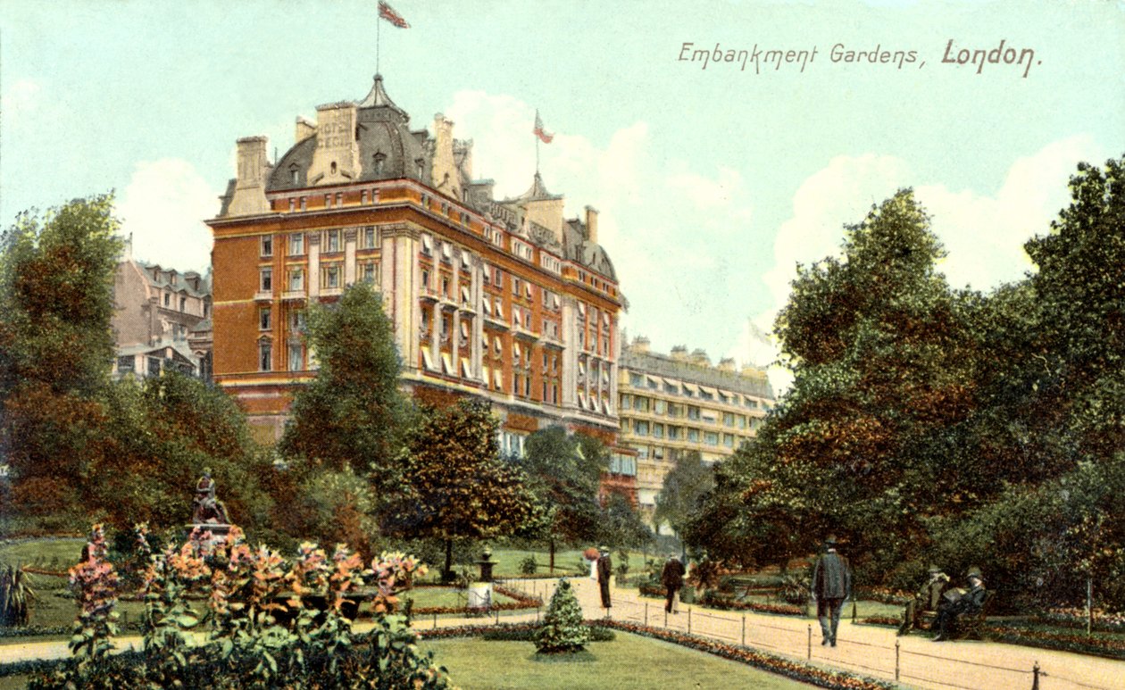 Jardins de Embankment Londres (postal) de Unbekannter Künstler