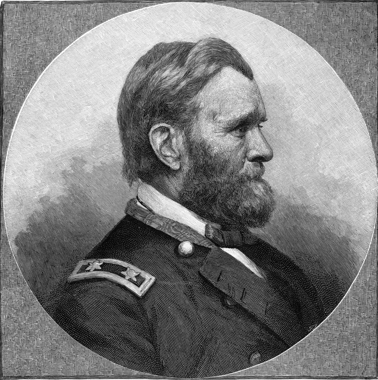 Gravação de Ulysses S Grant (foto a p/b) de Unbekannt