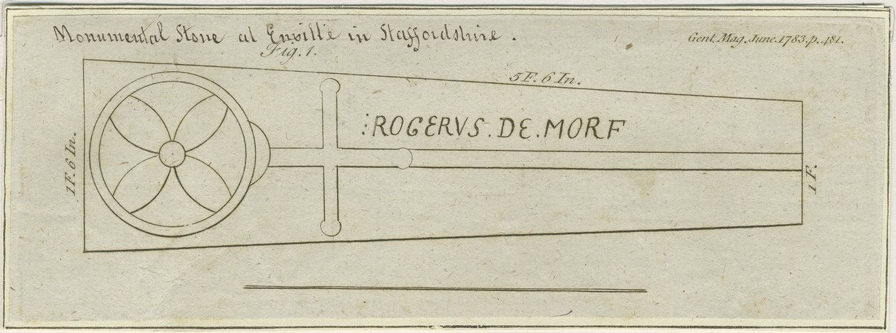 Igreja Enville - Pedra Monumental: gravura, sd [c 1783] de Unbekannt