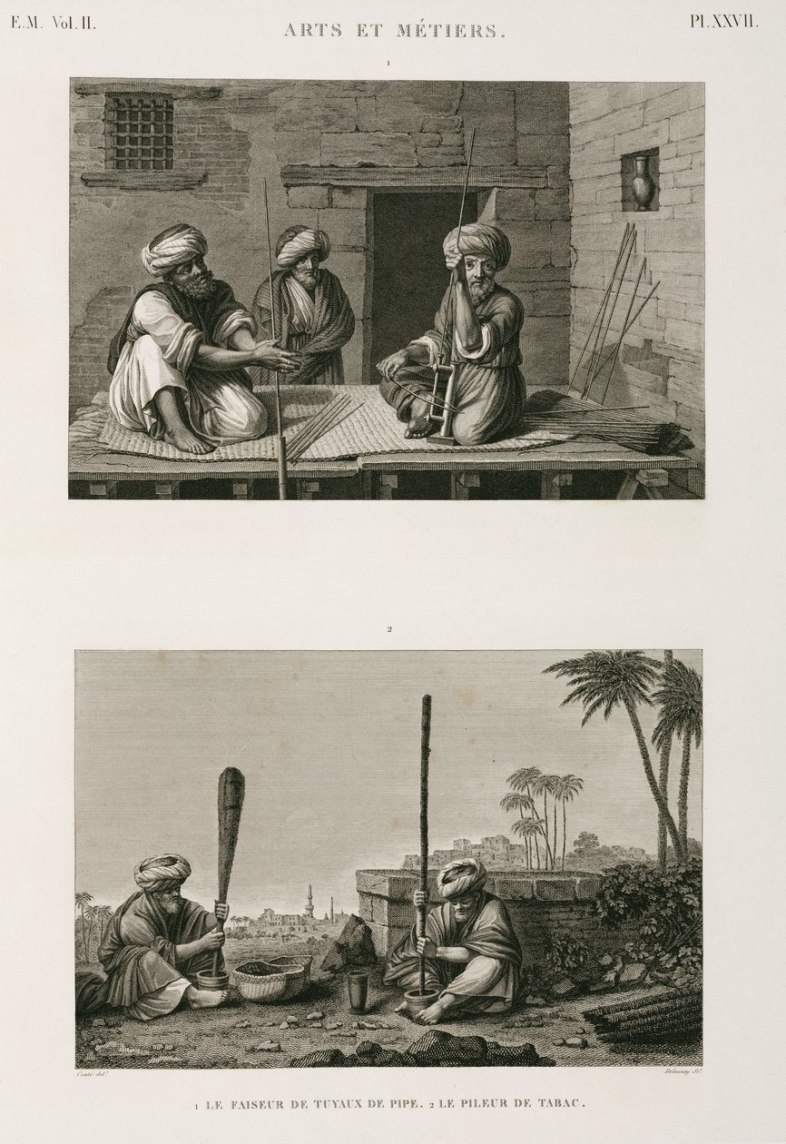 Fabrico, Outros fabricantes de hastes de tubos e de libras de tabaco, Egipto, c 1798 de Unbekannt