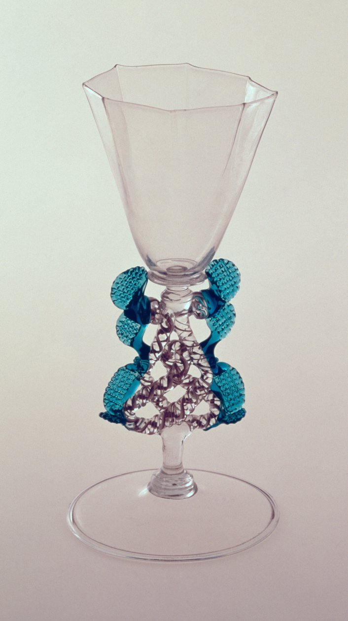 Facon de Venise dragon-stemmed goblet from the Low Countries, final do século XVII (vidro) de Unbekannt