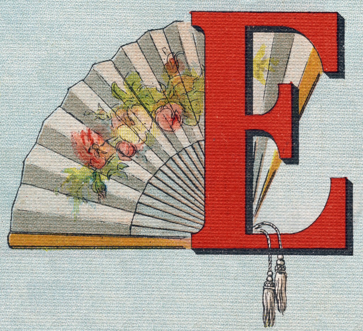 Fã. Gravação em "Alfabeto de ma petite fille". Bernardin-Bechet e Fils, livreiro-editores, Paris, por volta de 1895. Álbum inquebrável em lona. Bibliotheque des Bebes. 12 páginas. Álbum contendo um método de leitura e um abecedário ilustrativo. Dim: 29,5 de Unbekannt