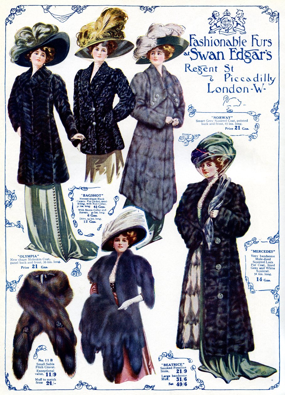 Moda: anúncio "Peles na moda". de Unbekannter Künstler