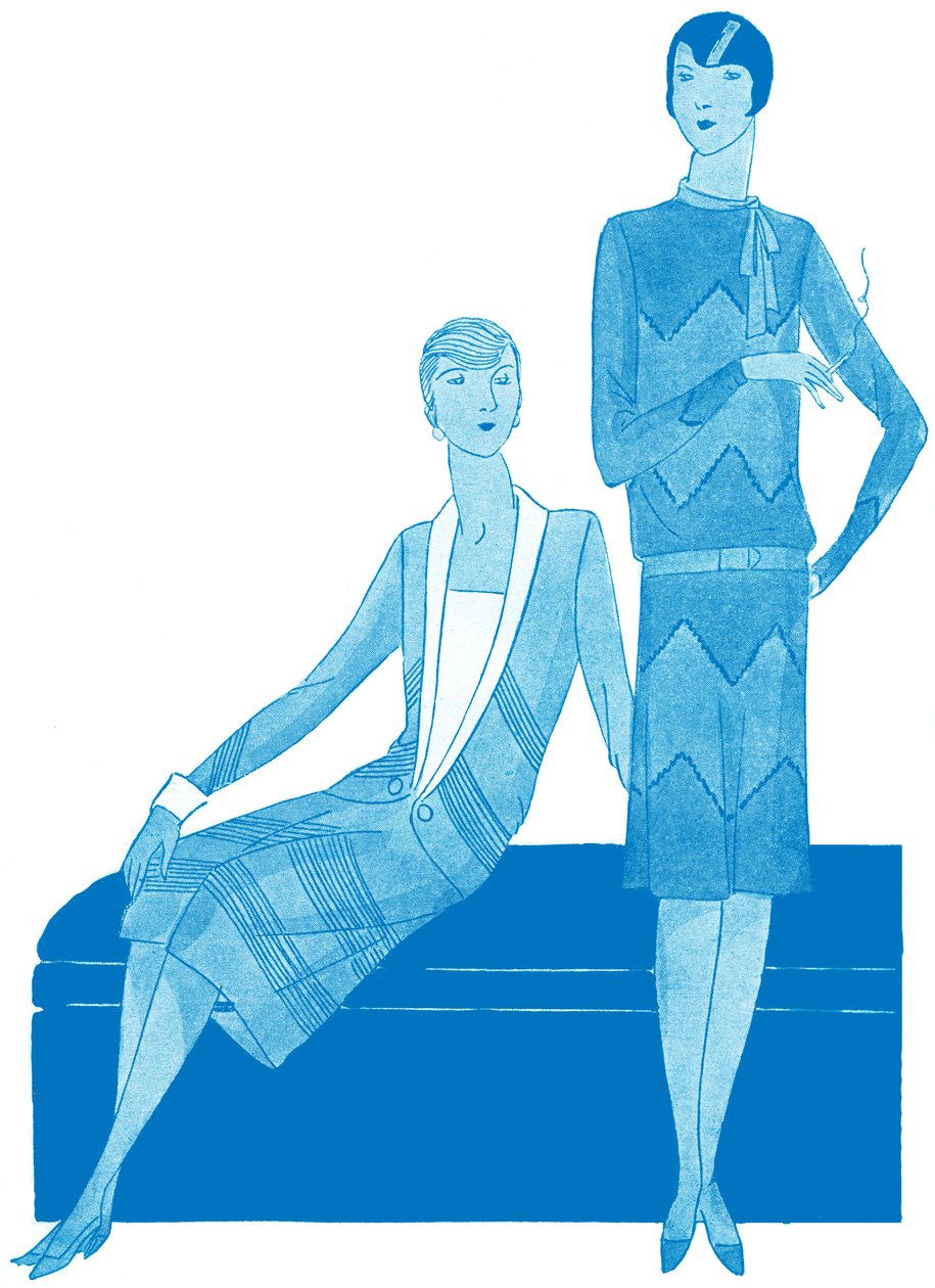 Moda: vestidos para a primavera de 1928 de Unbekannter Künstler