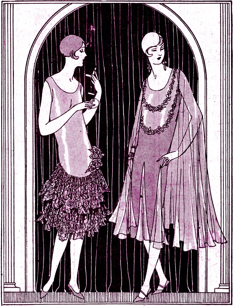 Moda: vestidos de noite em maio de 1925 de Unbekannter Künstler