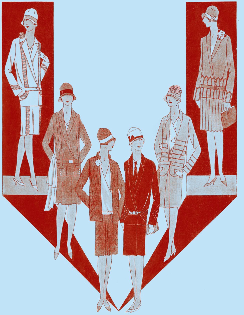 Fatos de senhora da moda, outono de 1927 de Unbekannter Künstler