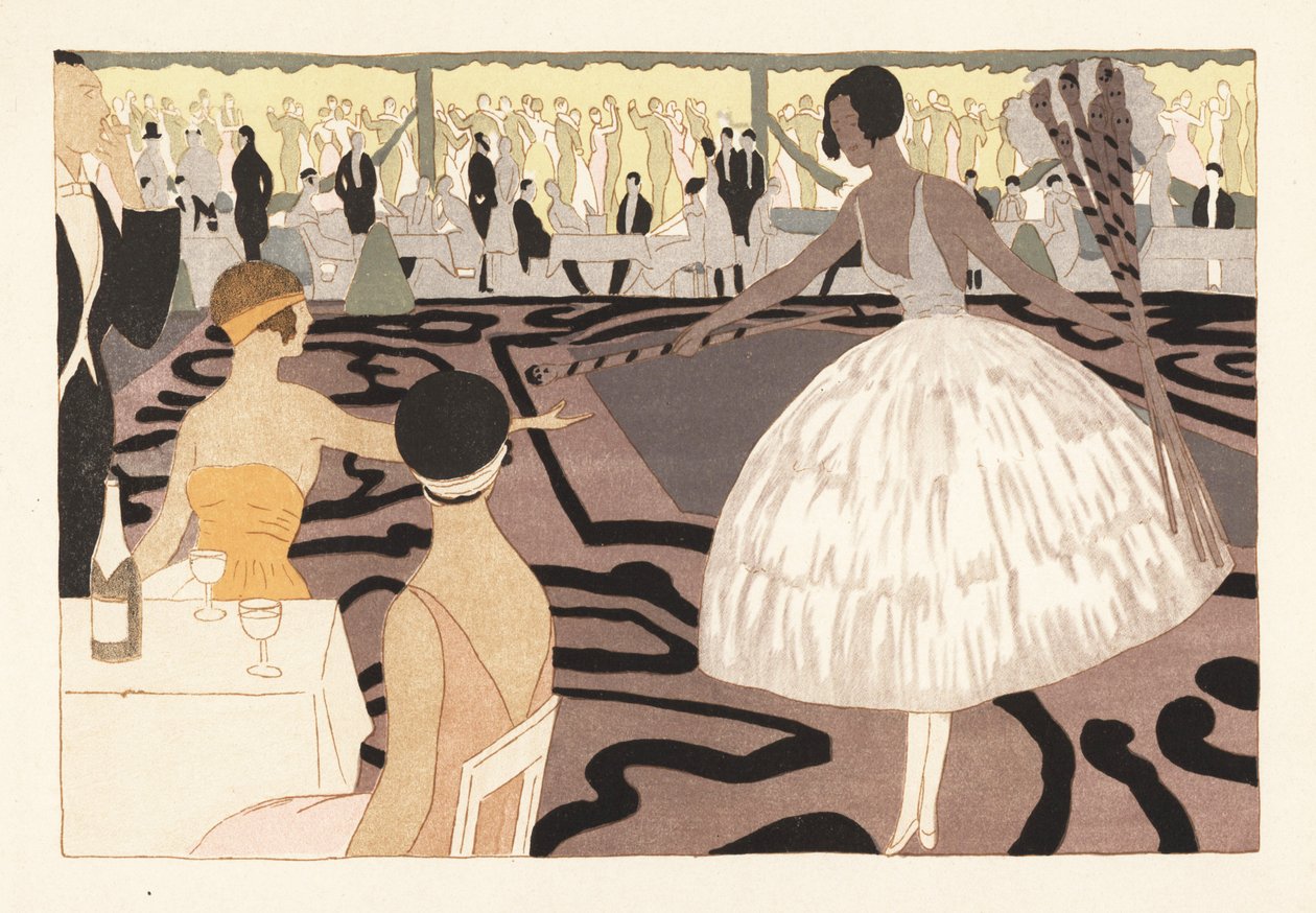 Festa de dança da moda no jardim do Paul Poiret de Unbekannter Künstler