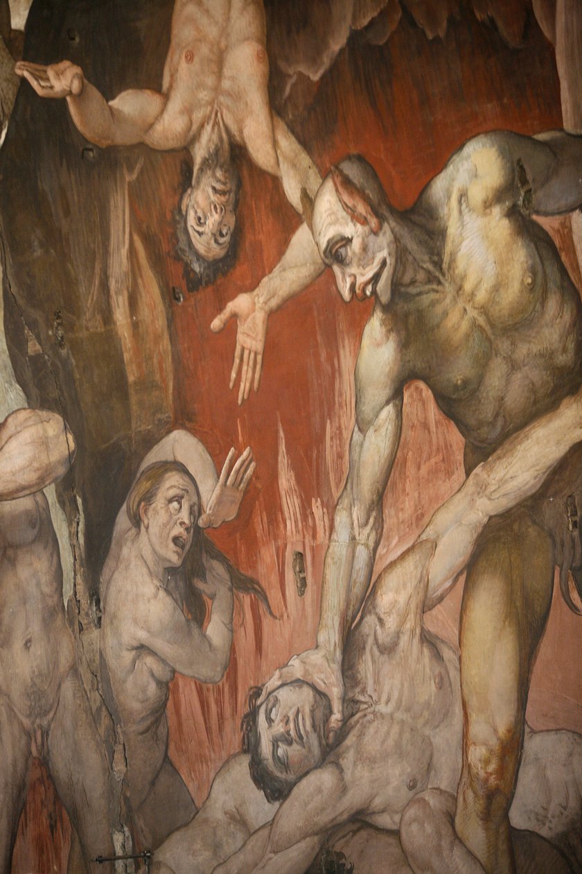 A catedral de Florença. Fresco retratando o inferno Florença Itália de Unbekannt