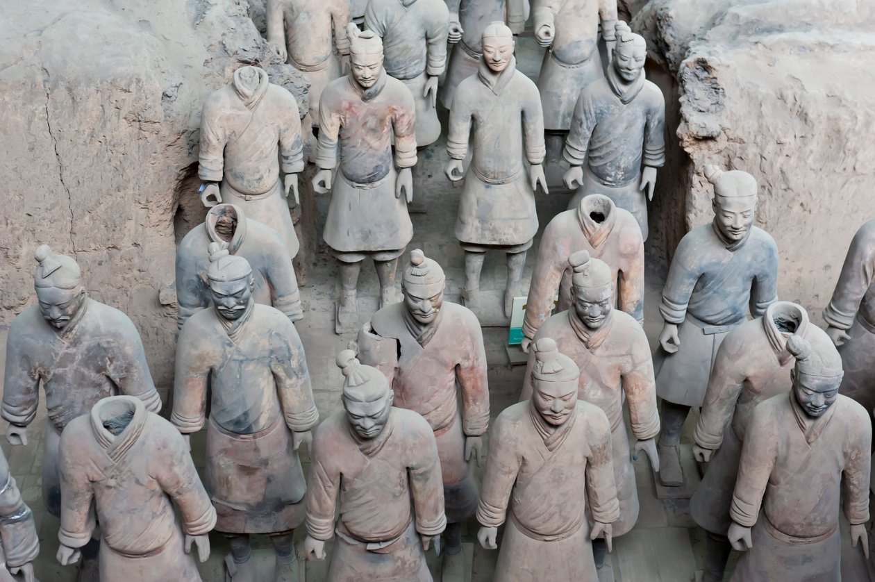 Primeiro fosso; figuras guerreiras permanentes; Imperador Qin Shi Huang Mausoléu; Exército de Terracota; Xi