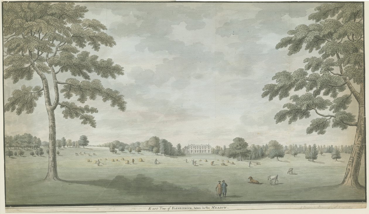 Fisherwick Hall: pintura em aquarela, nd [1786] de Unbekannt