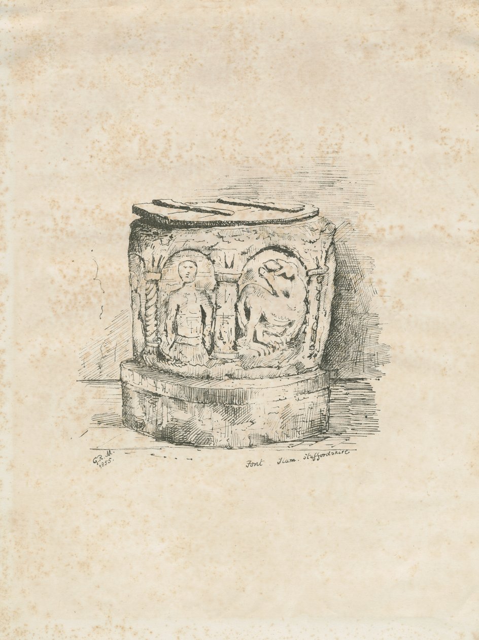 Fonte na Igreja de Ilam: litografia, 1855 de Unbekannt