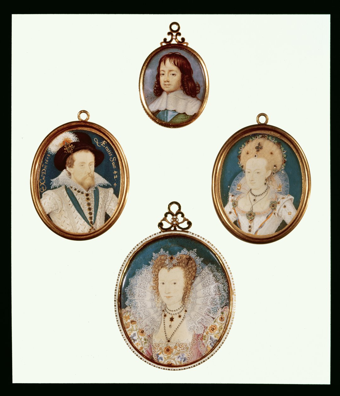 Quatro miniaturas: Carlos II quando menino, de D. Desgranges de Unbekannt
