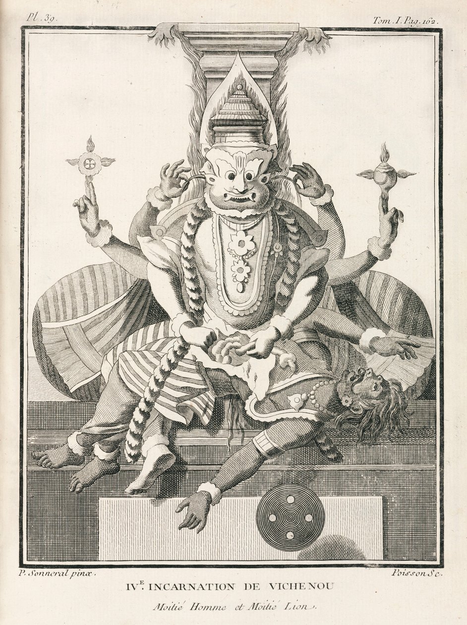 Quarta encarnação de Vishnu, meio-homem e meio-leão de Unbekannt