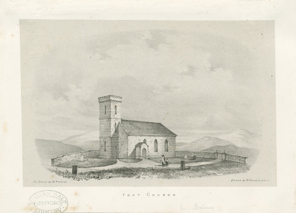 Foxt Church - litografia, nd [c 1840] de Unbekannt