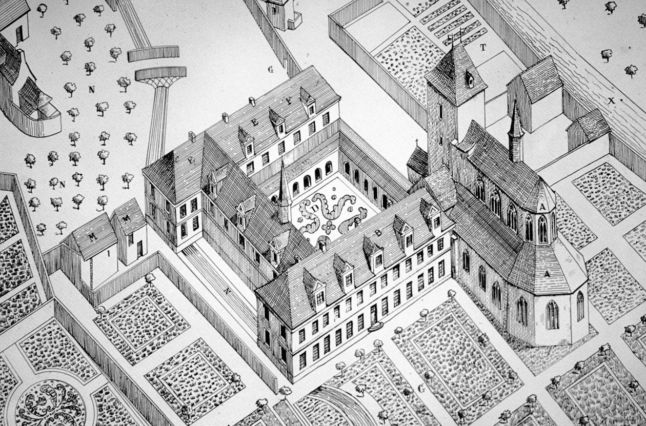 França - Orne - Departamento 61 - Lonlay - Gravura da Abadia de Unbekannt