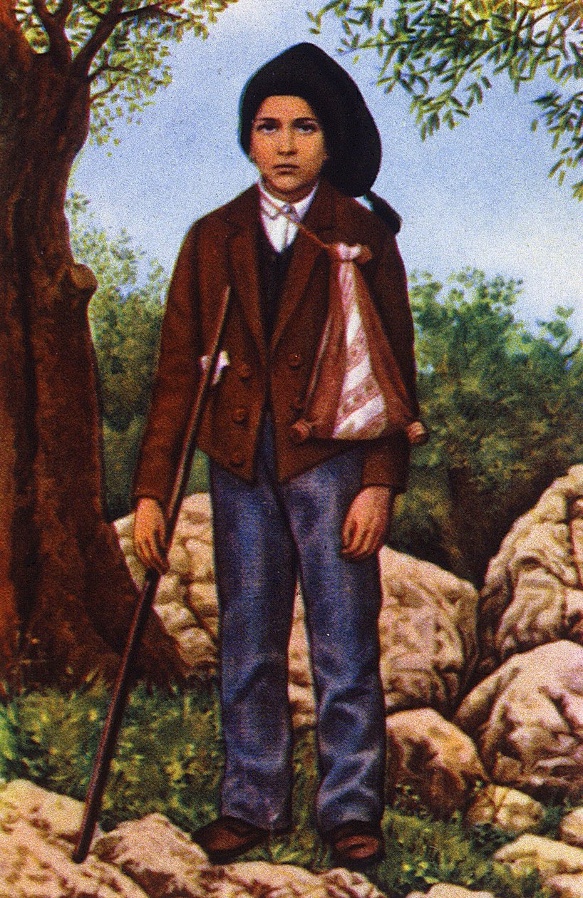 Francisco Marto que viu a Virgem Maria em Fátima em 1917, c. 1920-1930 (postal) de Unbekannter Künstler