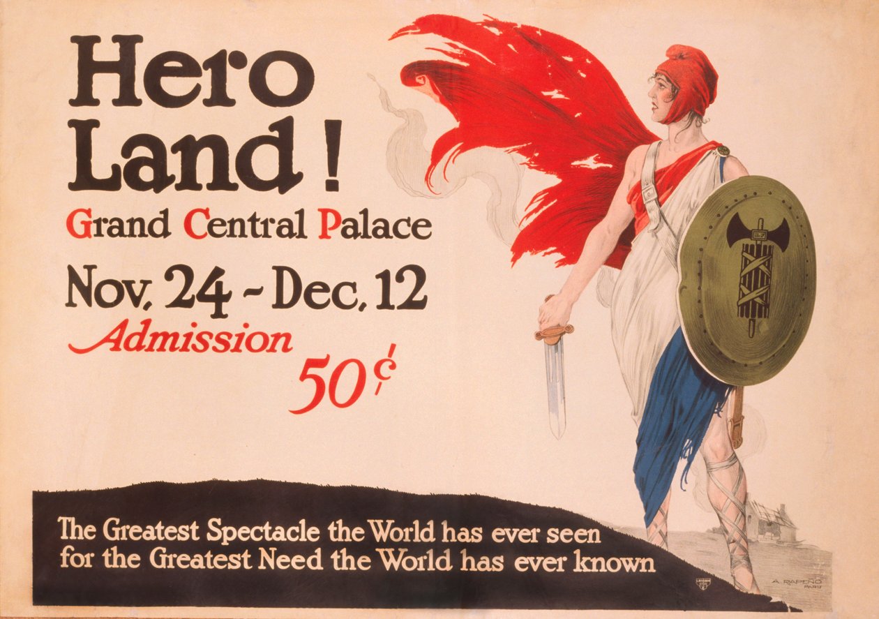 Cartaz da Terra do Herói Francês, Nova York, Nova York de Unbekannt