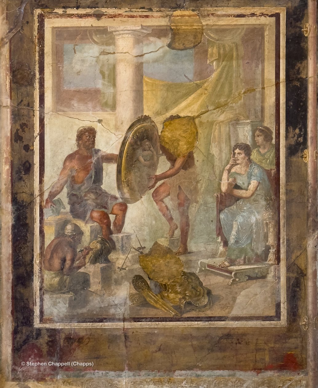 Afresco que representa Tétis na oficina de Hefesto, encomendando uma armadura para Aquiles de Unbekannter Künstler