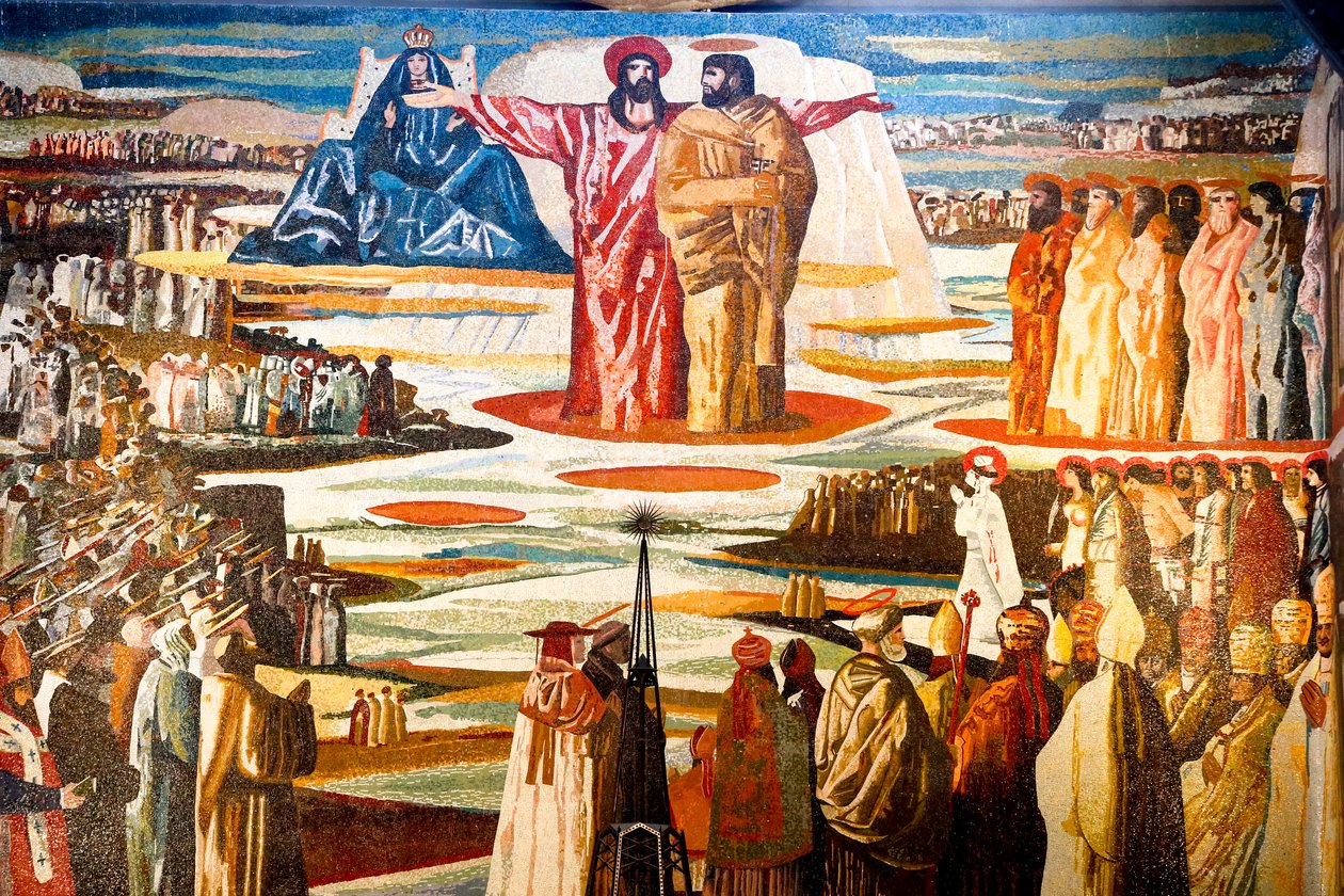 Fresco na basílica católica romana da Anunciação, Nazaré, Galileia, Israel. (foto) de Unbekannt
