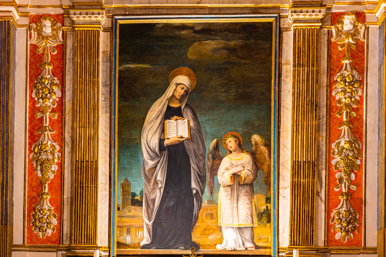 Frescos com motivos bíblicos, Abadia Monte Oliveto Maggiore, perto de Buonconvento, Toscana, Itália, Europa de Unbekannter Künstler