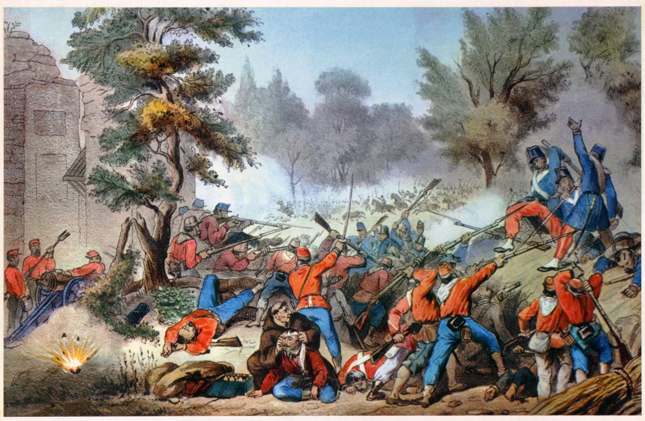 GARIBALDINI AL SESSA COMBAT 1860 (imprimir) de Unbekannter Künstler