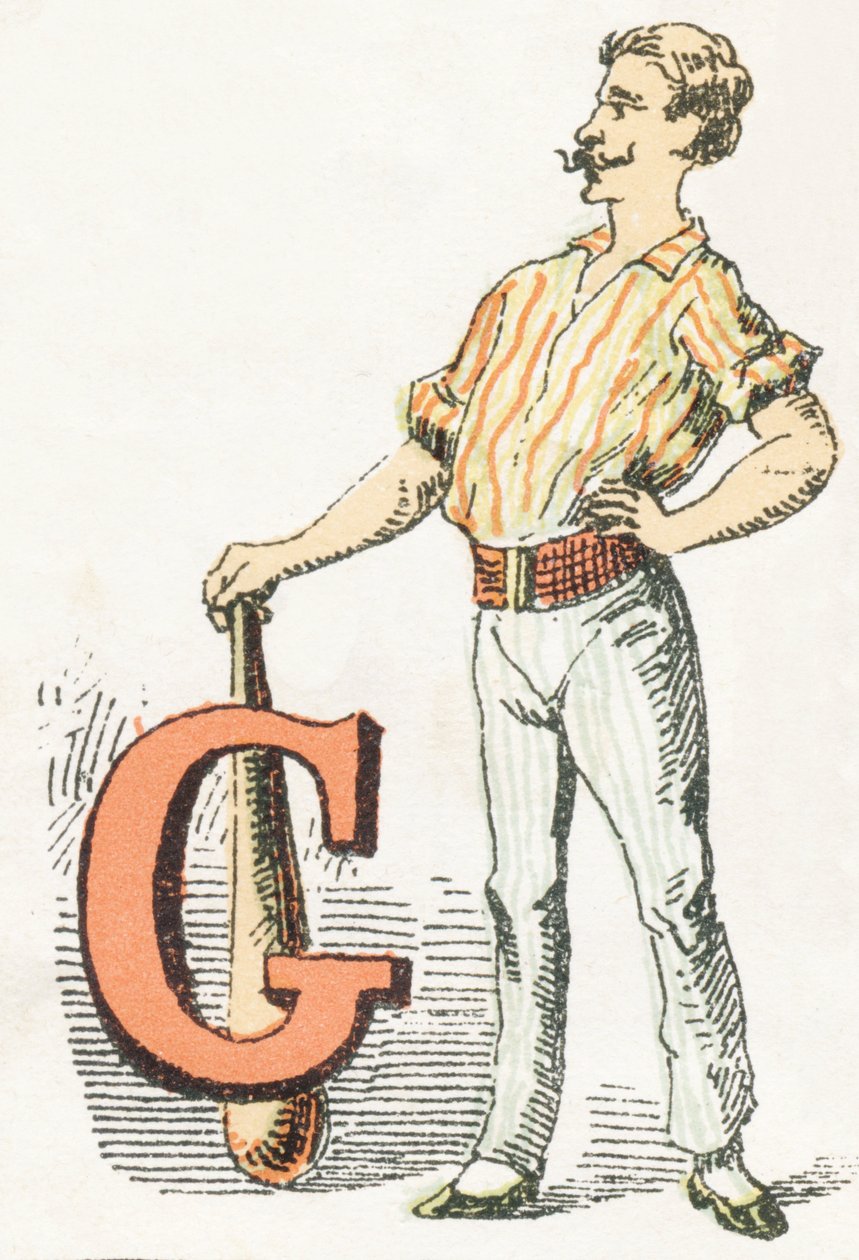 G - Gymnaste - Alfabeto infantil, Edições Gordinne 1920 (gravura) de Unbekannt