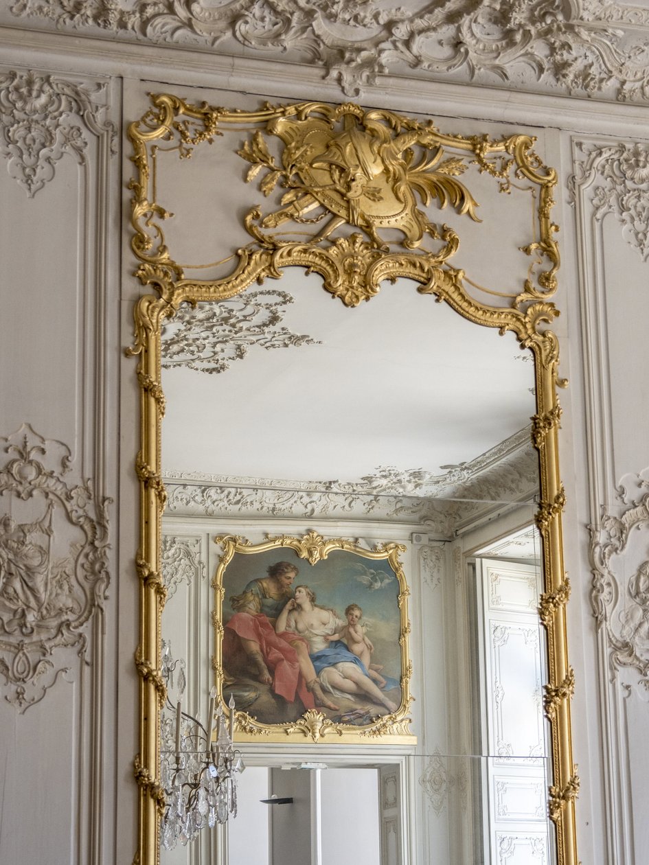 Jogos de gelo e espelhos, reflexo de Aurore e Cephale, Pintura de François Boucher (1703-1770). Quarto do Príncipe. Hotel de Soubise, Paris de Unbekannt