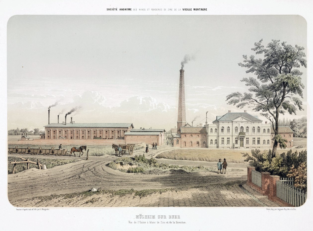 General Industrial Scenes Zinc trabalha em Mulheim an der Ruhr, Alemanha de Unbekannt
